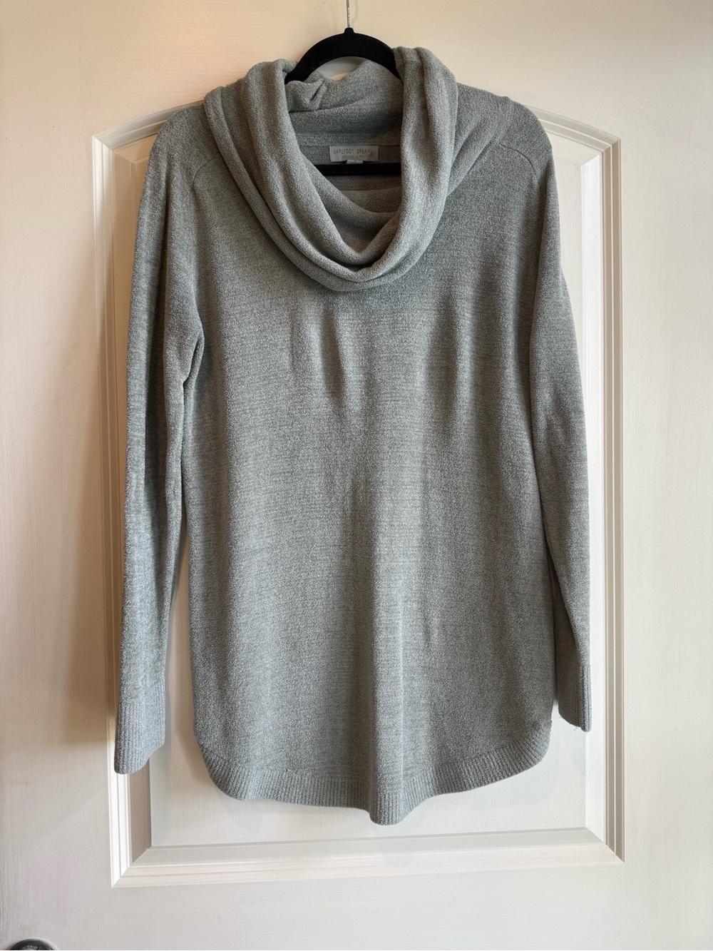 Barefoot Dreams Cozy Light Gray Cowl Neck Women's Sweater
